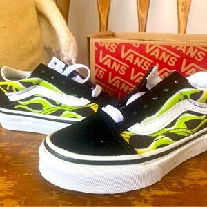Green Flame Vans